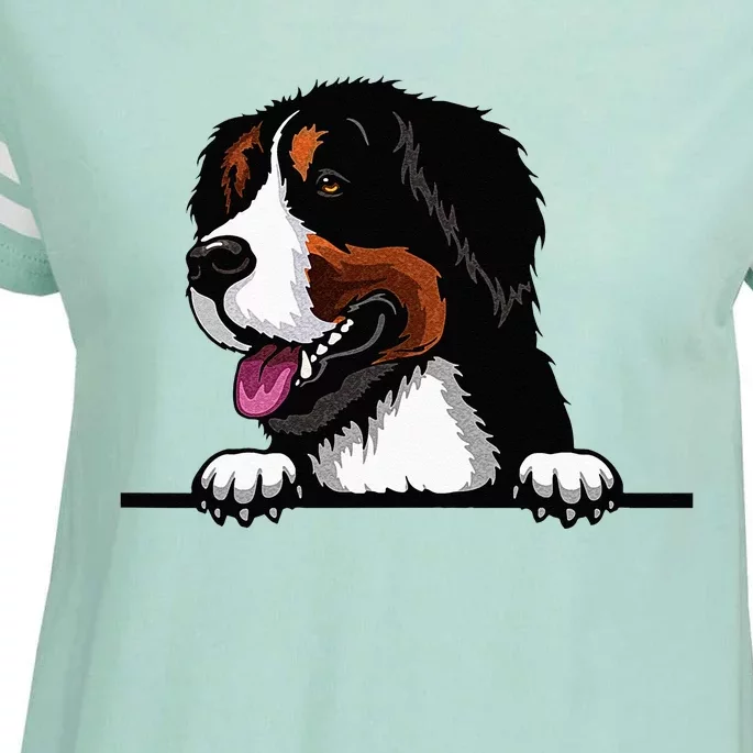 Bernese Mountain Dog Breed Popping Up Fun Dog Owner Enza Ladies Jersey Football T-Shirt