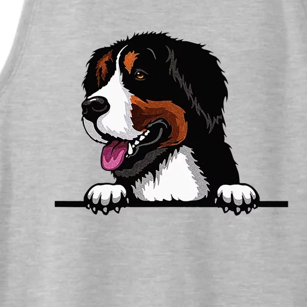 Bernese Mountain Dog Breed Popping Up Fun Dog Owner Ladies Tri-Blend Wicking Tank