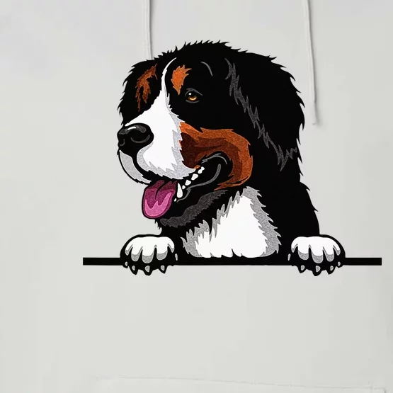 Bernese Mountain Dog Breed Popping Up Fun Dog Owner Performance Fleece Hoodie