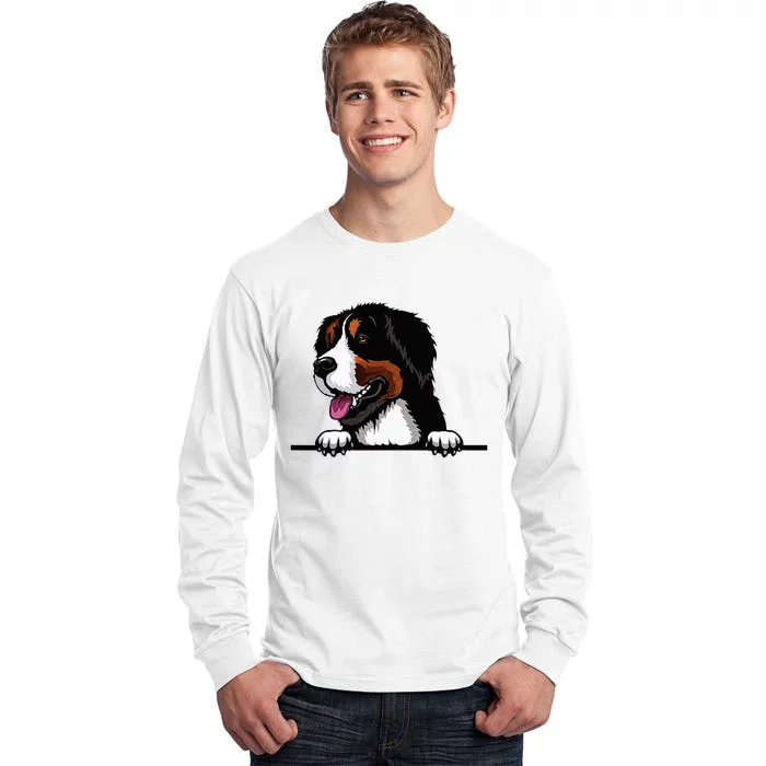 Bernese Mountain Dog Breed Popping Up Fun Dog Owner Tall Long Sleeve T-Shirt