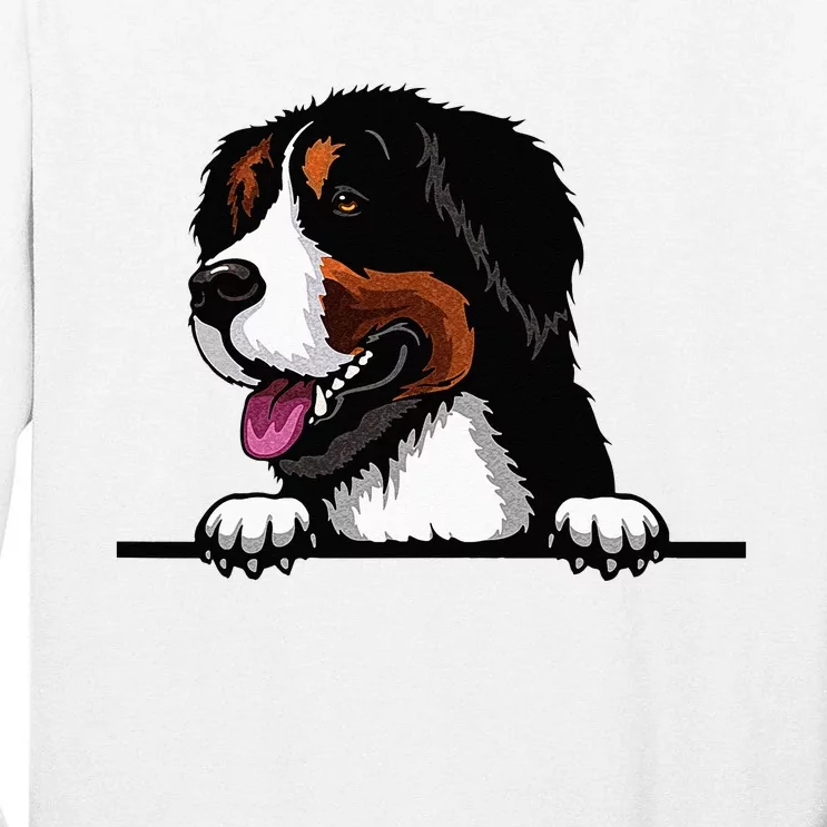 Bernese Mountain Dog Breed Popping Up Fun Dog Owner Tall Long Sleeve T-Shirt