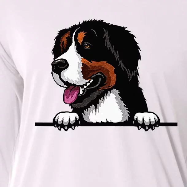 Bernese Mountain Dog Breed Popping Up Fun Dog Owner Cooling Performance Long Sleeve Crew