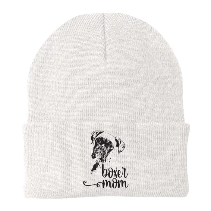 BOXER MOM DOG FACE DOG LOVERS BOXER MOM GIFT Knit Cap Winter Beanie