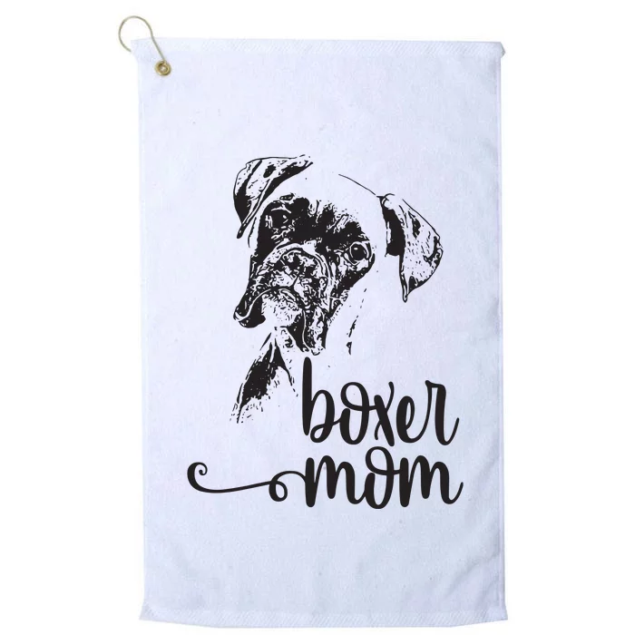 BOXER MOM DOG FACE DOG LOVERS BOXER MOM GIFT Platinum Collection Golf Towel