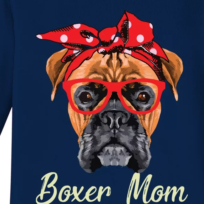 Boxer Mom Dogs Tee Mothers Day Dog Lovers Gifts For Women Baby Long Sleeve Bodysuit