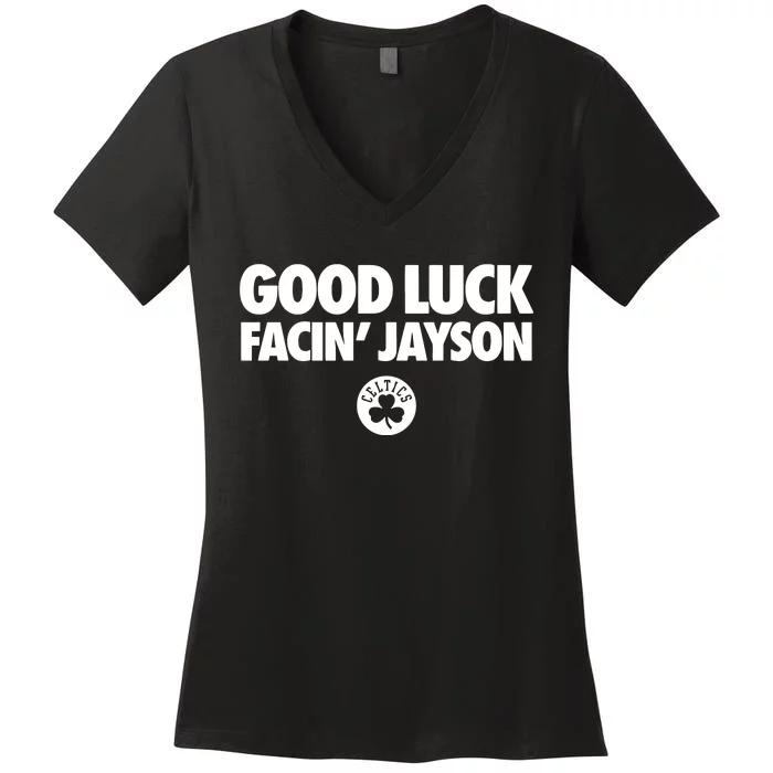 Bri Marie D Good Luck Facin Jayson Women's V-Neck T-Shirt