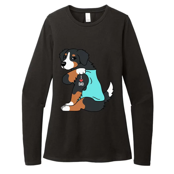 Bernese Mountain Dog I Love Dad Funny Dog Womens CVC Long Sleeve Shirt