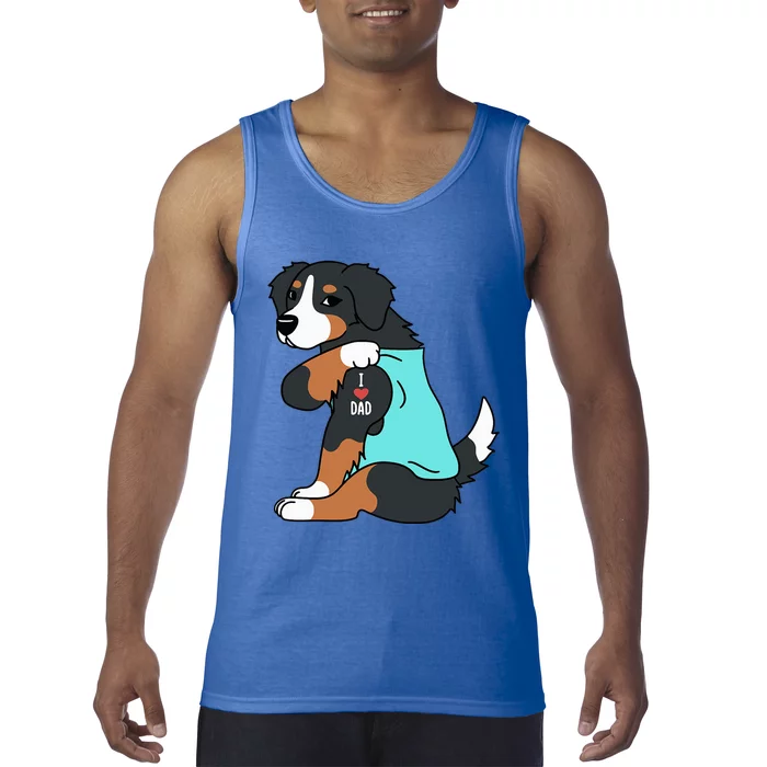 Bernese Mountain Dog I Love Dad Funny Dog Tank Top