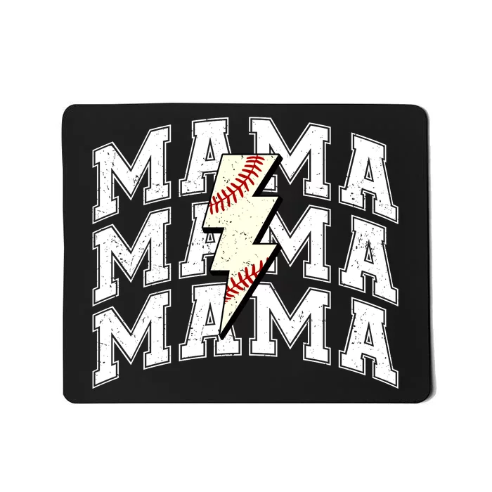 baseball Mama Distressed Lightning Bolt Mom Mousepad