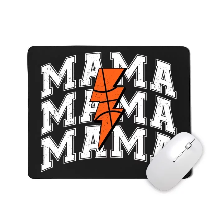 basketball Mama Distressed Lightning Bolt Mom Mousepad