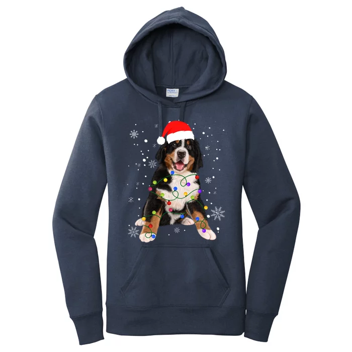 Bernese Mountain Dog Lights Christmas Matching Family Funny Gift Women's Pullover Hoodie