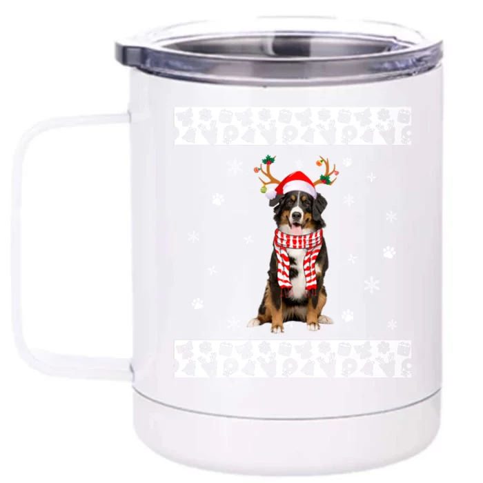 Bernese Mountain Dog Christmas Lover Gifts Front & Back 12oz Stainless Steel Tumbler Cup