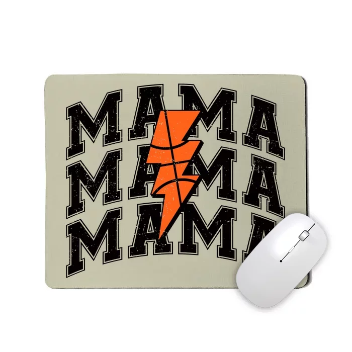 Basketball Mama Distressed Lightning Bolt Mom Mousepad