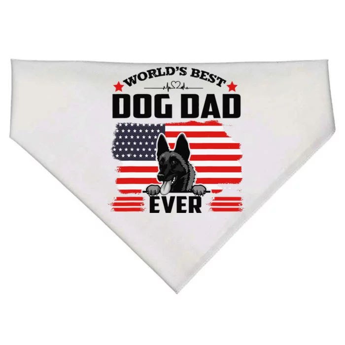 Belgian Malinois Dog Worlds Best Dog Dad Ever Fathers Day USA-Made Doggie Bandana