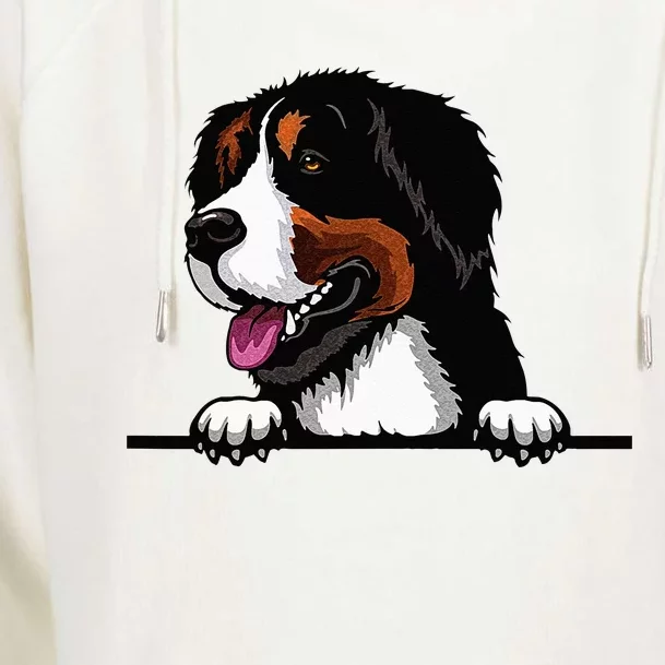 Bernese Mountain Dog Breed Popping Up Fun Dog Owner Womens Funnel Neck Pullover Hood