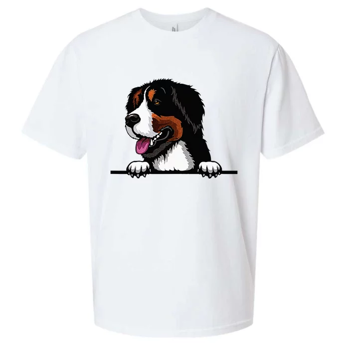 Bernese Mountain Dog Breed Popping Up Fun Dog Owner Sueded Cloud Jersey T-Shirt