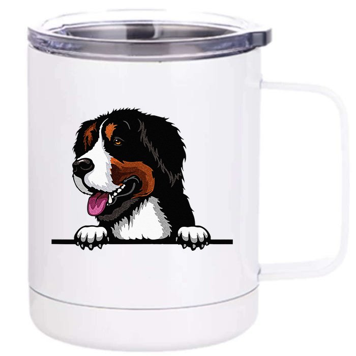 Bernese Mountain Dog Breed Popping Up Fun Dog Owner Front & Back 12oz Stainless Steel Tumbler Cup