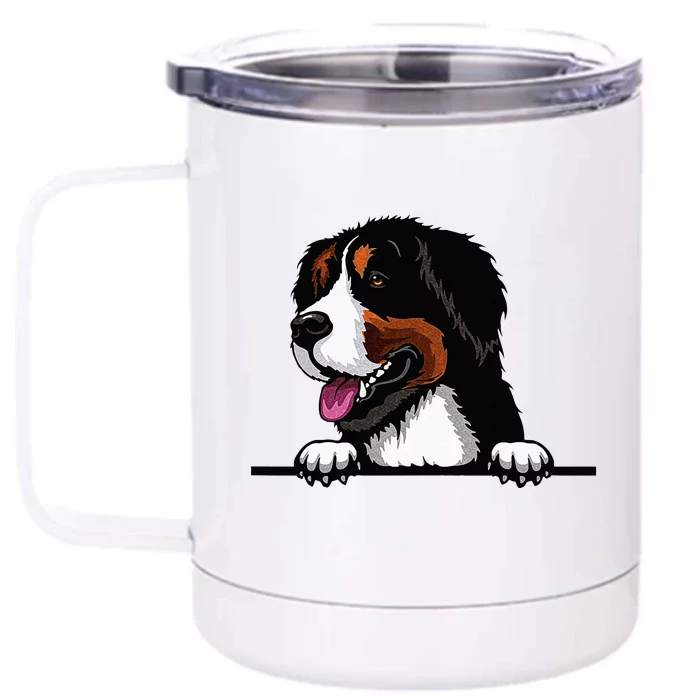 Bernese Mountain Dog Breed Popping Up Fun Dog Owner Front & Back 12oz Stainless Steel Tumbler Cup