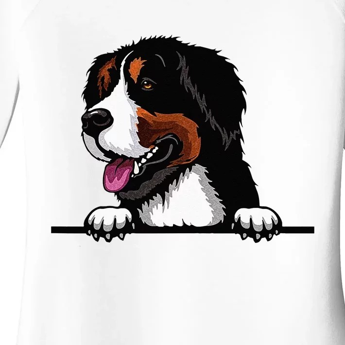 Bernese Mountain Dog Breed Popping Up Fun Dog Owner Women's Perfect Tri Tunic Long Sleeve Shirt