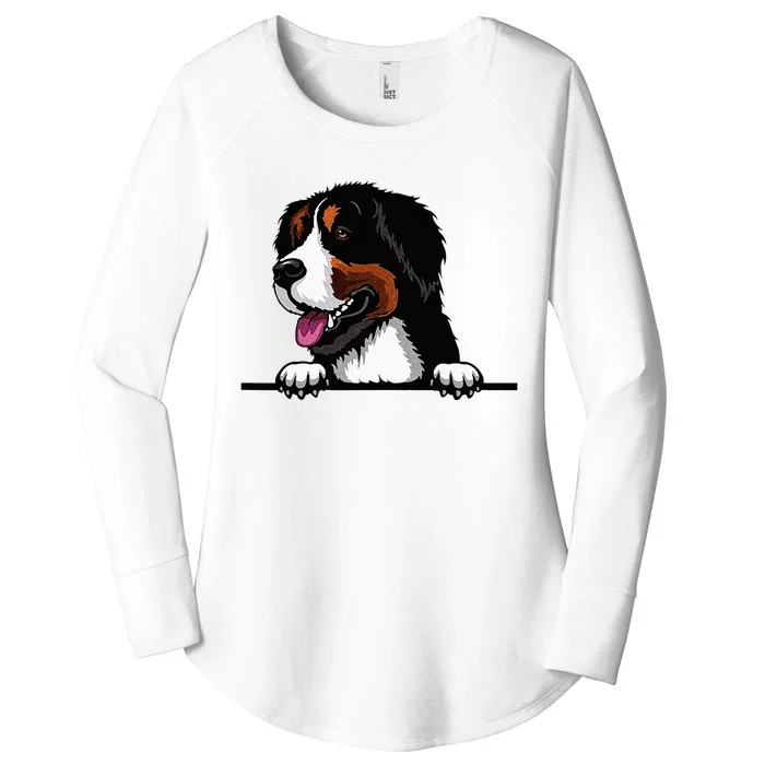 Bernese Mountain Dog Breed Popping Up Fun Dog Owner Women's Perfect Tri Tunic Long Sleeve Shirt