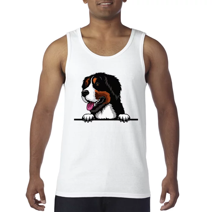 Bernese Mountain Dog Breed Popping Up Fun Dog Owner Tank Top