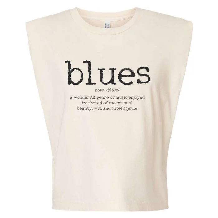 Blues Music Definition Musician Guitar Player Funny Gift Garment-Dyed Women's Muscle Tee