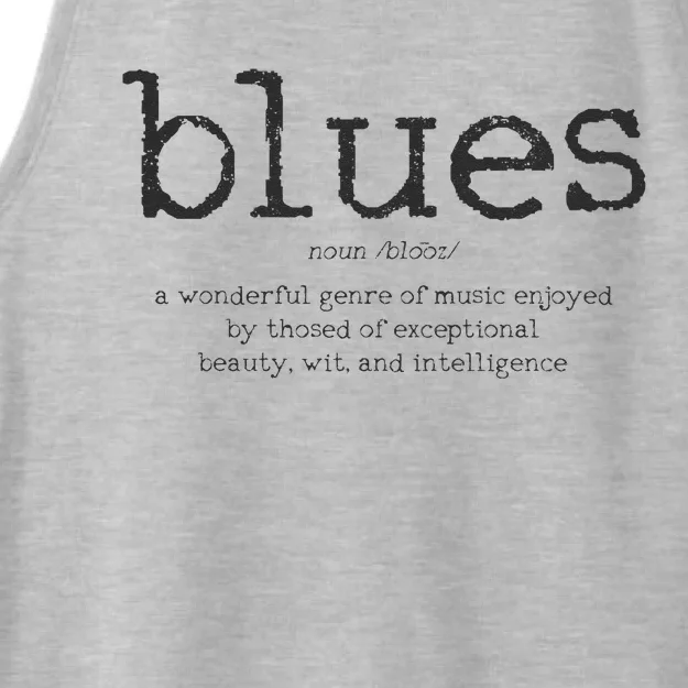 Blues Music Definition Musician Guitar Player Funny Gift Ladies Tri-Blend Wicking Tank