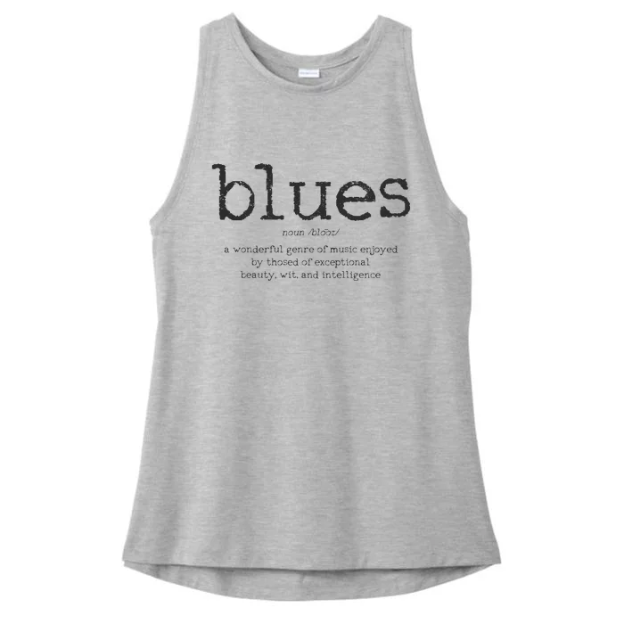 Blues Music Definition Musician Guitar Player Funny Gift Ladies Tri-Blend Wicking Tank