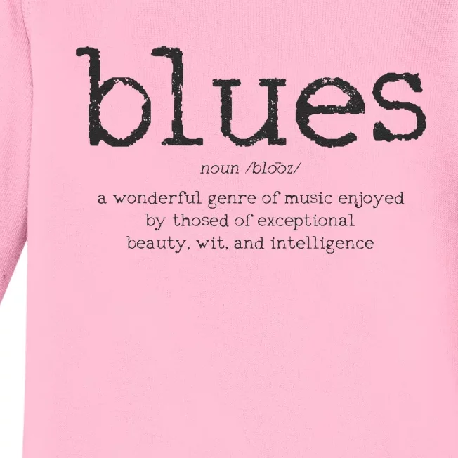 Blues Music Definition Musician Guitar Player Funny Gift Baby Long Sleeve Bodysuit