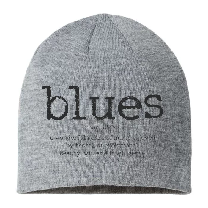 Blues Music Definition Musician Guitar Player Funny Gift 8 1/2in Sustainable Knit Beanie