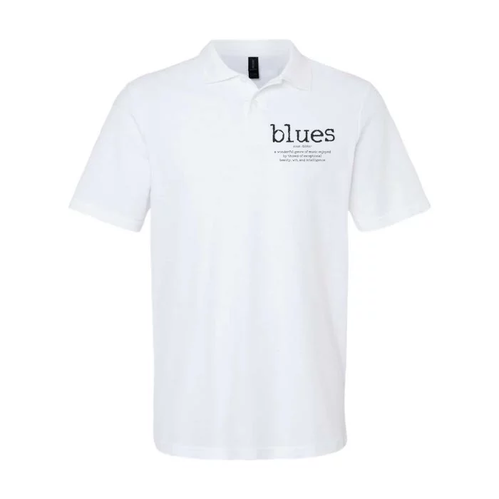 Blues Music Definition Musician Guitar Player Funny Gift Softstyle Adult Sport Polo