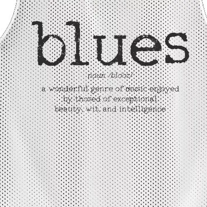 Blues Music Definition Musician Guitar Player Funny Gift Mesh Reversible Basketball Jersey Tank