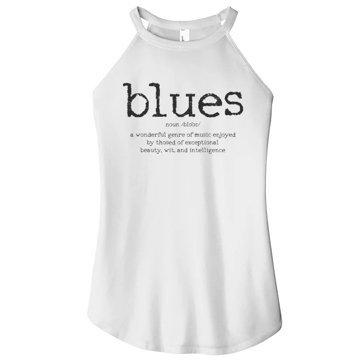 Blues Music Definition Musician Guitar Player Funny Gift Women’s Perfect Tri Rocker Tank