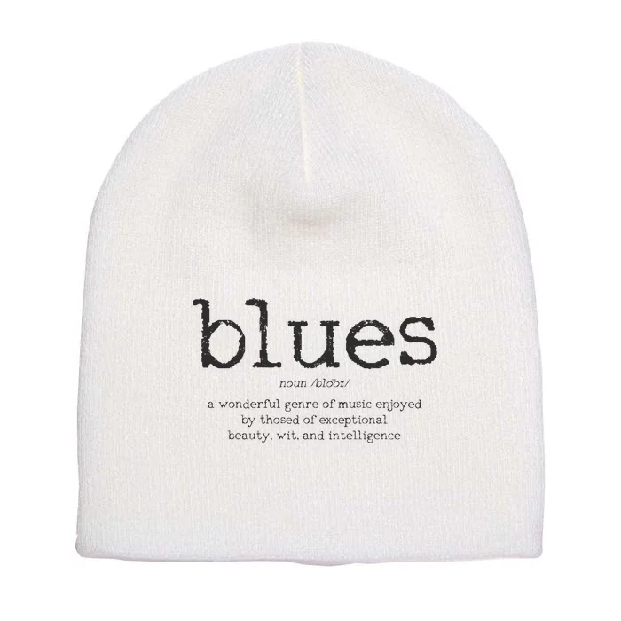 Blues Music Definition Musician Guitar Player Funny Gift Short Acrylic Beanie