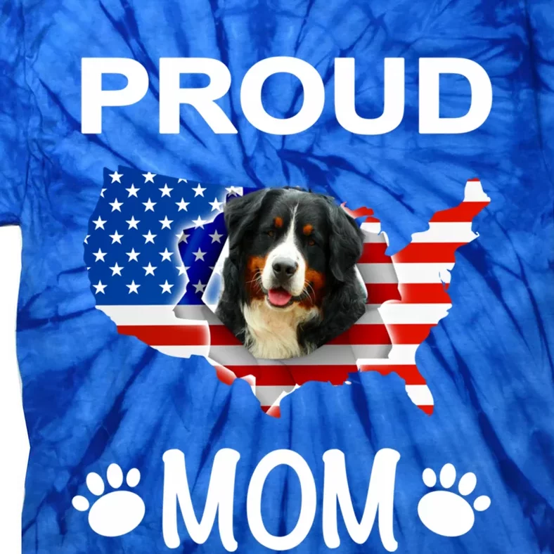 Bernese Mountain Dog Bernese Mountain Proud Patriot Mom Cute Gift Tie-Dye T-Shirt