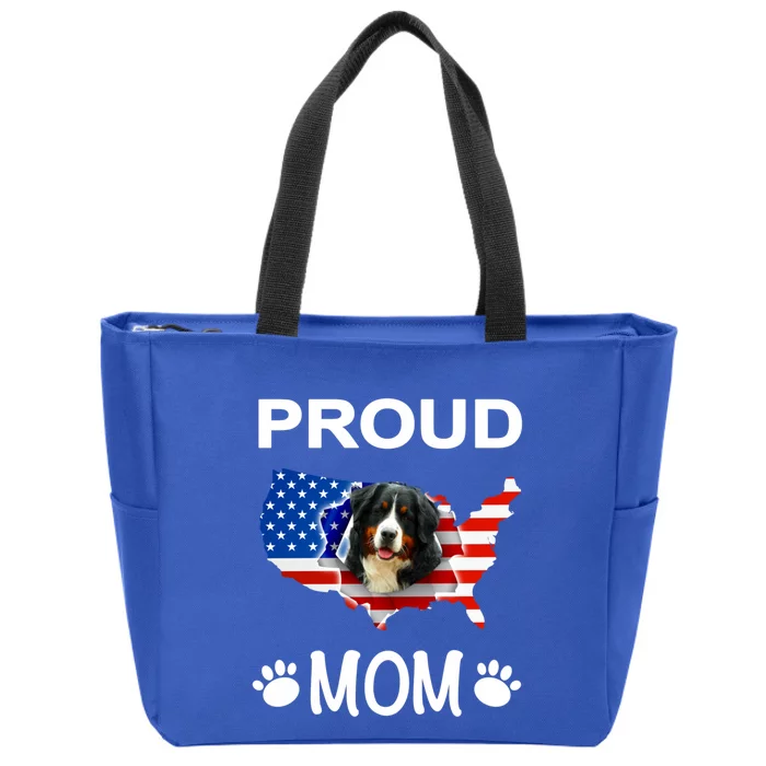 Bernese Mountain Dog Bernese Mountain Proud Patriot Mom Cute Gift Zip Tote Bag