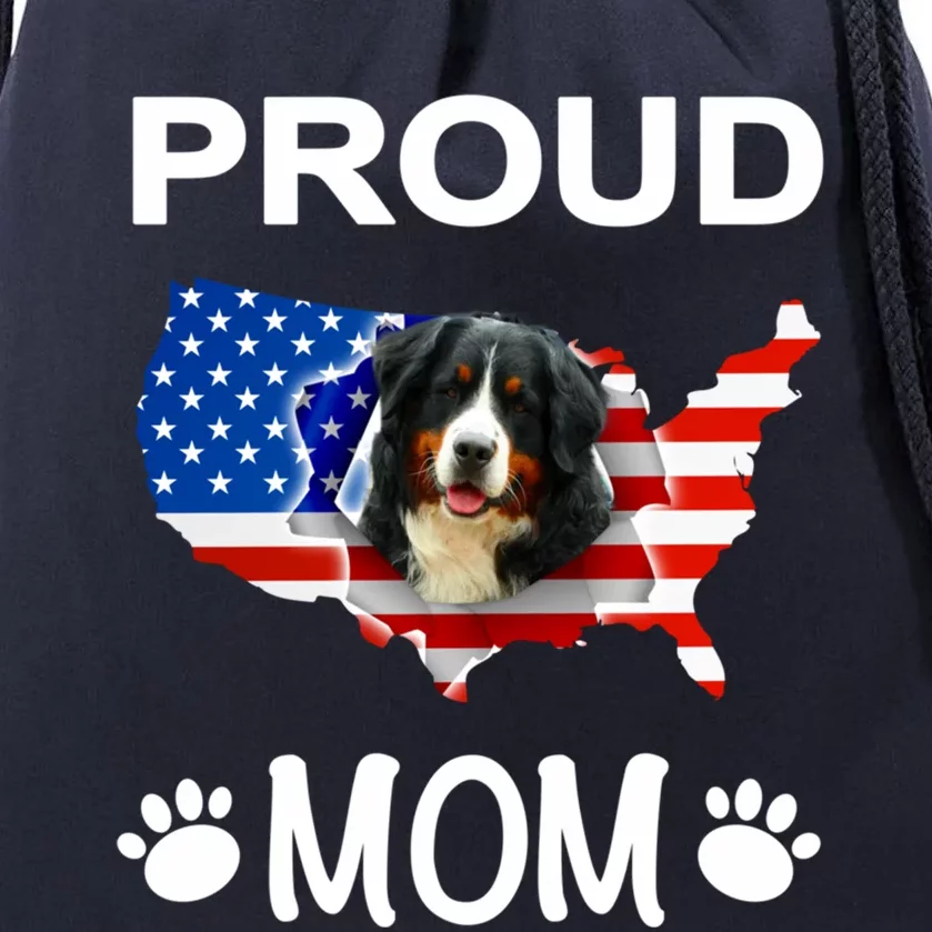 Bernese Mountain Dog Bernese Mountain Proud Patriot Mom Cute Gift Drawstring Bag