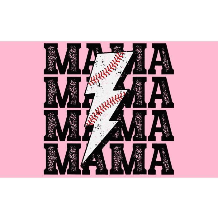 Baseball Mama Distressed Lightning Bolt Mom Bumper Sticker