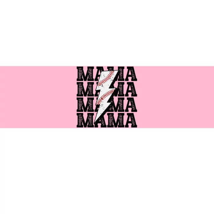 Baseball Mama Distressed Lightning Bolt Mom Bumper Sticker