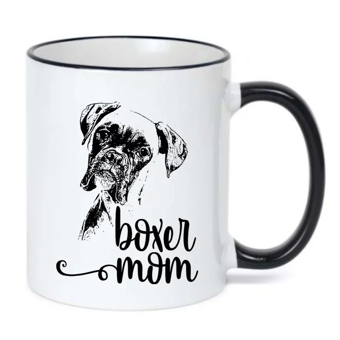 Boxer Mom Dog Face Dog Lovers Boxer Mom Black Color Changing Mug