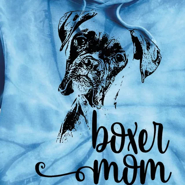 Boxer Mom Dog Face Dog Lovers Boxer Mom Tie Dye Hoodie