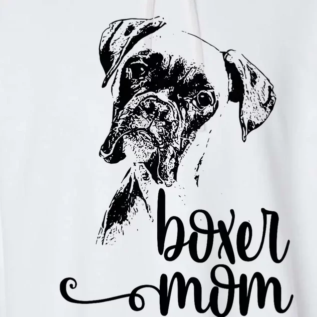 Boxer Mom Dog Face Dog Lovers Boxer Mom Garment-Dyed Fleece Hoodie