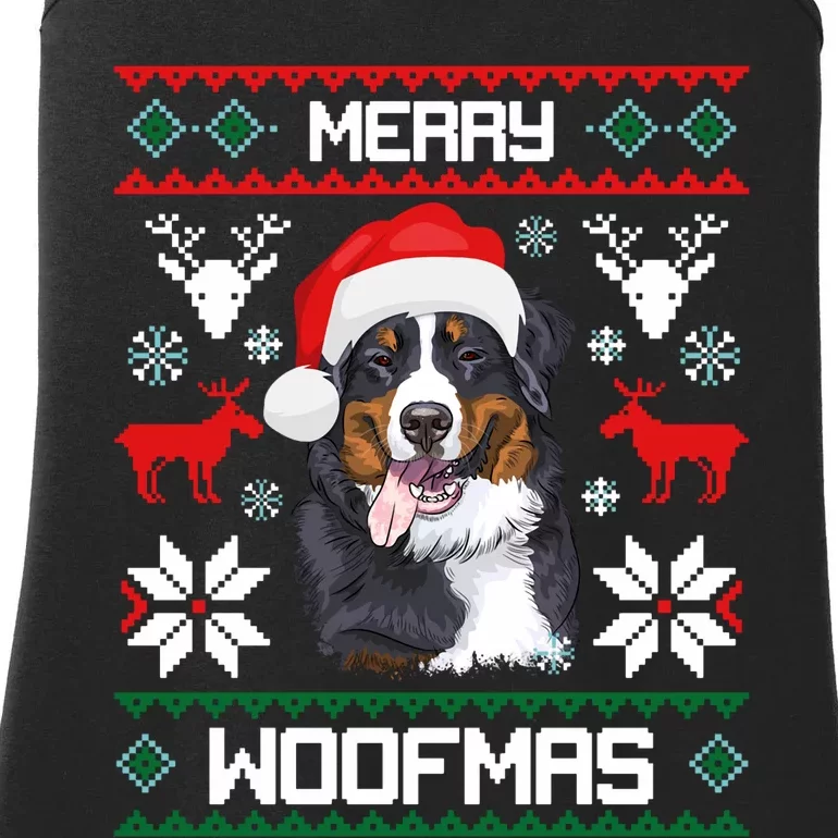 Bernese Mountain Dog Gift For Merry Christmas Woofmas Berner Ladies Essential Tank