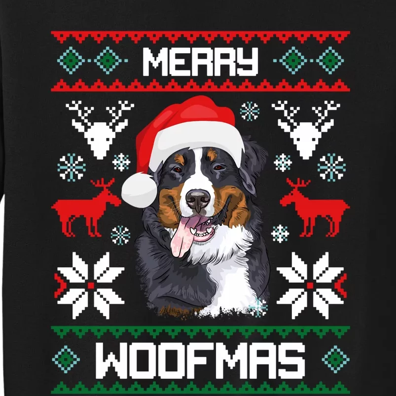 Bernese Mountain Dog Gift For Merry Christmas Woofmas Berner Tall Sweatshirt