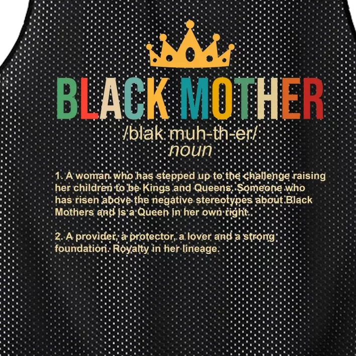 Black Mother Definition Crown Mesh Reversible Basketball Jersey Tank