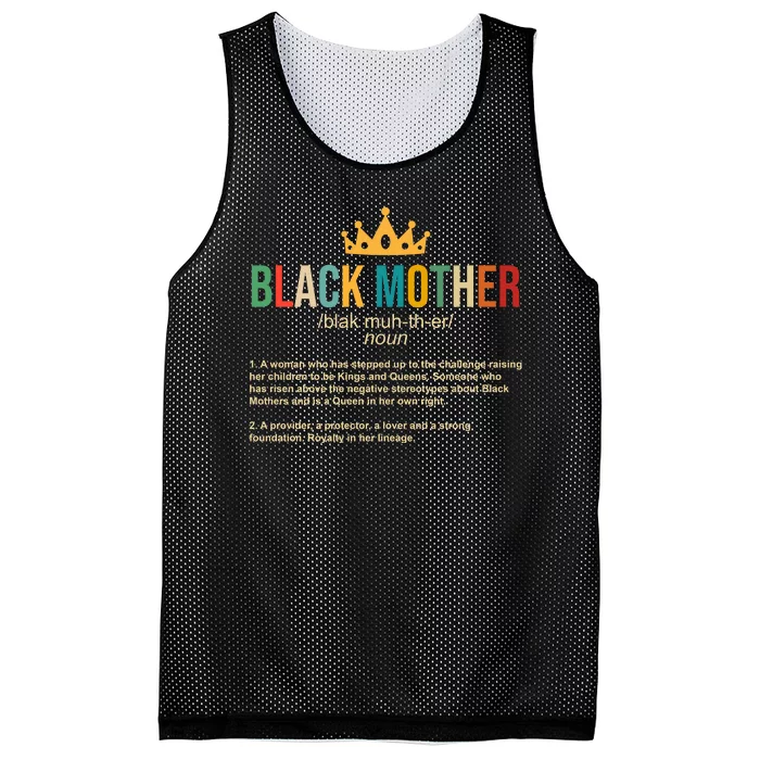 Black Mother Definition Crown Mesh Reversible Basketball Jersey Tank