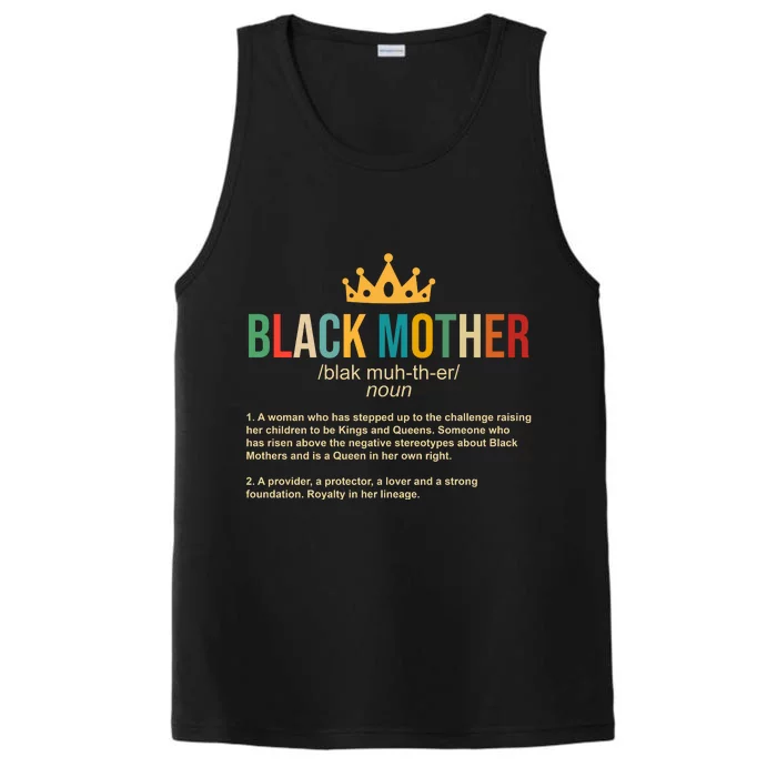 Black Mother Definition Crown Performance Tank