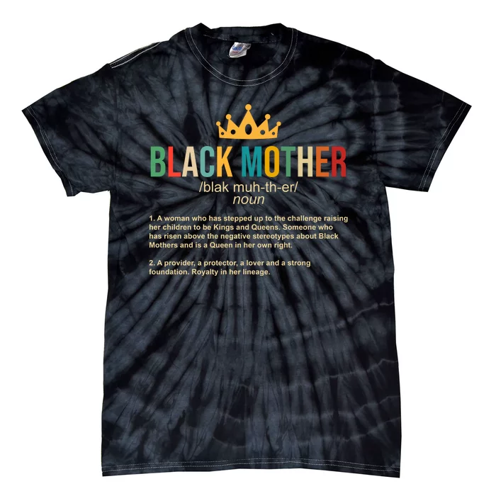 Black Mother Definition Crown Tie-Dye T-Shirt