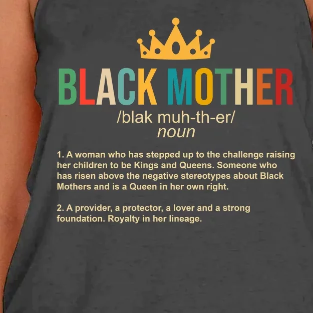 Black Mother Definition Crown Women's Knotted Racerback Tank