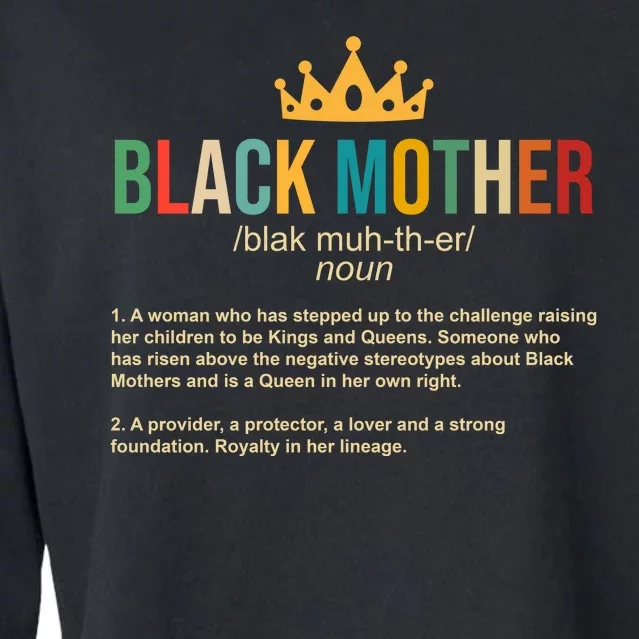 Black Mother Definition Crown Cropped Pullover Crew